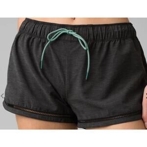 Prana Black Women's Shorts with Teal Drawstring
